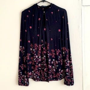 Black and floral blouse